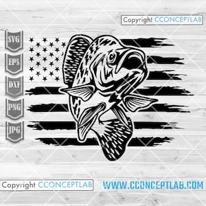 US Crappie Fish svg | Lake Fishing Clipart | Angler Dad Shirt png | River Angling Stencil | Fresh Water Large Fish Cutfile | USA Fisherman