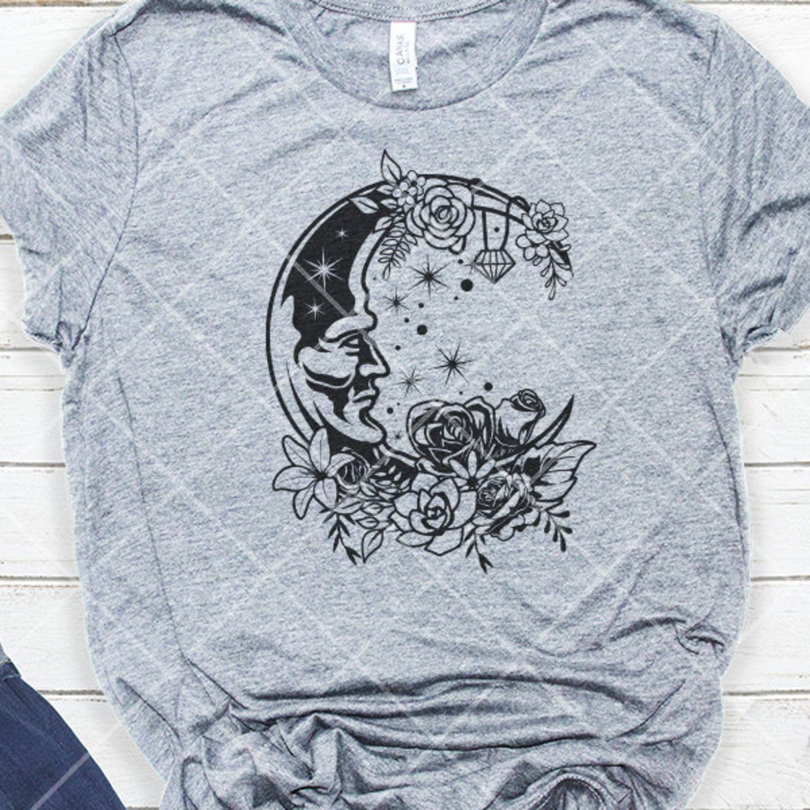 Download Moonshine and Floral svg Moon svg Floral Moon svg | Etsy