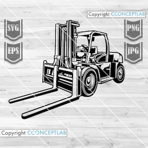 フォークリフト svg | トラック運転手のお父さん カットファイル | 倉庫トラック クリップアート | 重機 dxf | 機械オペレーター シャツ png | 食料品在庫カート ステンシル