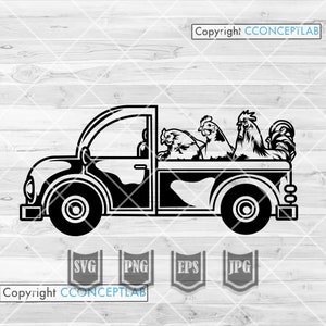 Farm Chicken svg | Farming Clipart | FarmLife Shirt png | Barn Animal Stencil | Farmer Dad Pick Up Truck dxf | Spirit Guide Animals Cutfile