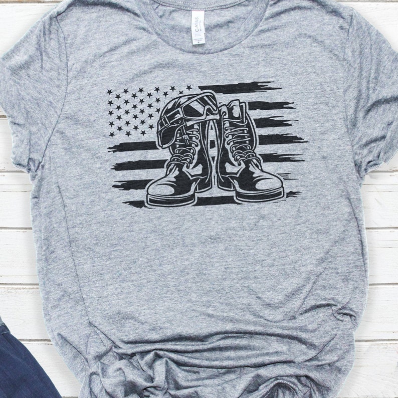 US Patriotic Svg File || Combat Boots Svg || Military Svg || Army Svg || Patriotic Svg || Veteran Svg || US Veteran Svg || Distress USA Flag image 3