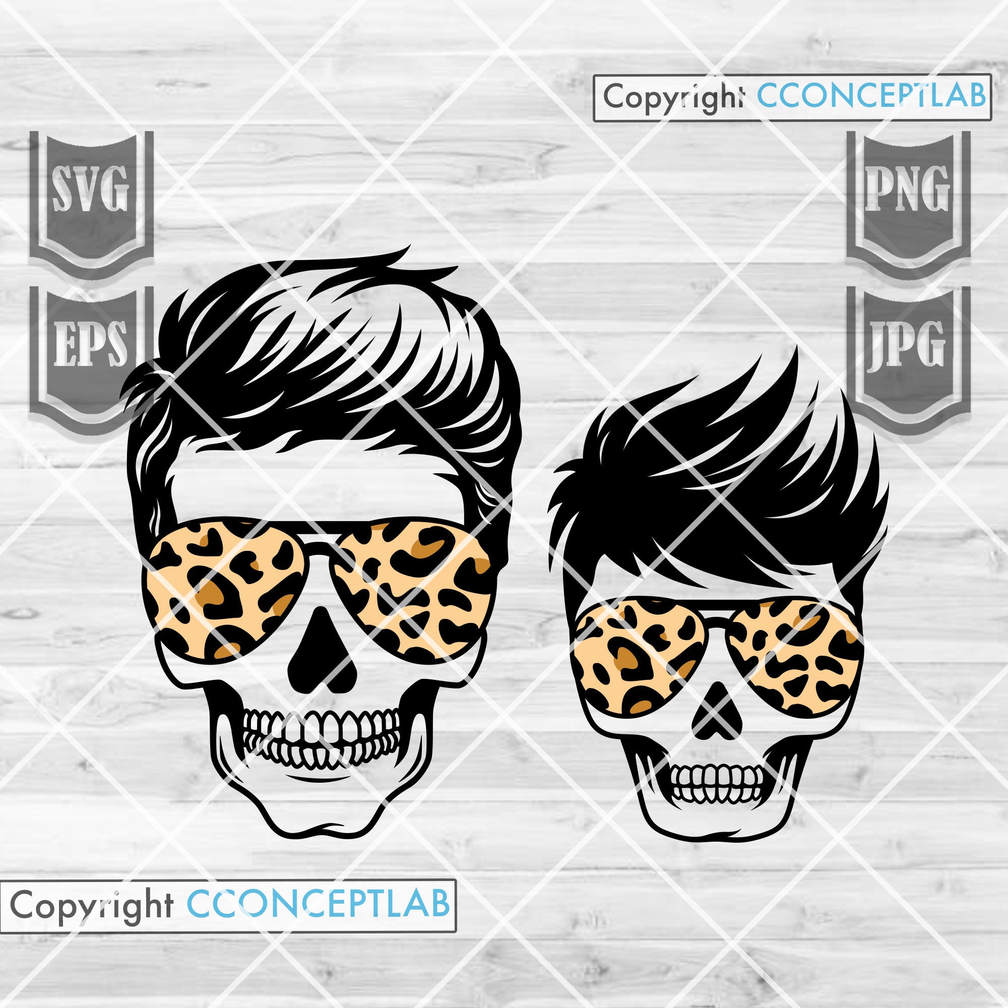 Download Dad Son Skull Leopard Svg Like Father Like Son Dad Svg | Etsy