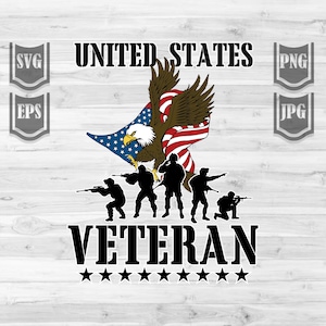 米国退役軍人 SVG ファイル || 愛国的な鷲 SVG || 退役軍人シャツ || 陸軍退役軍人 SVG || 軍人退役軍人 SVG || カット ファイル