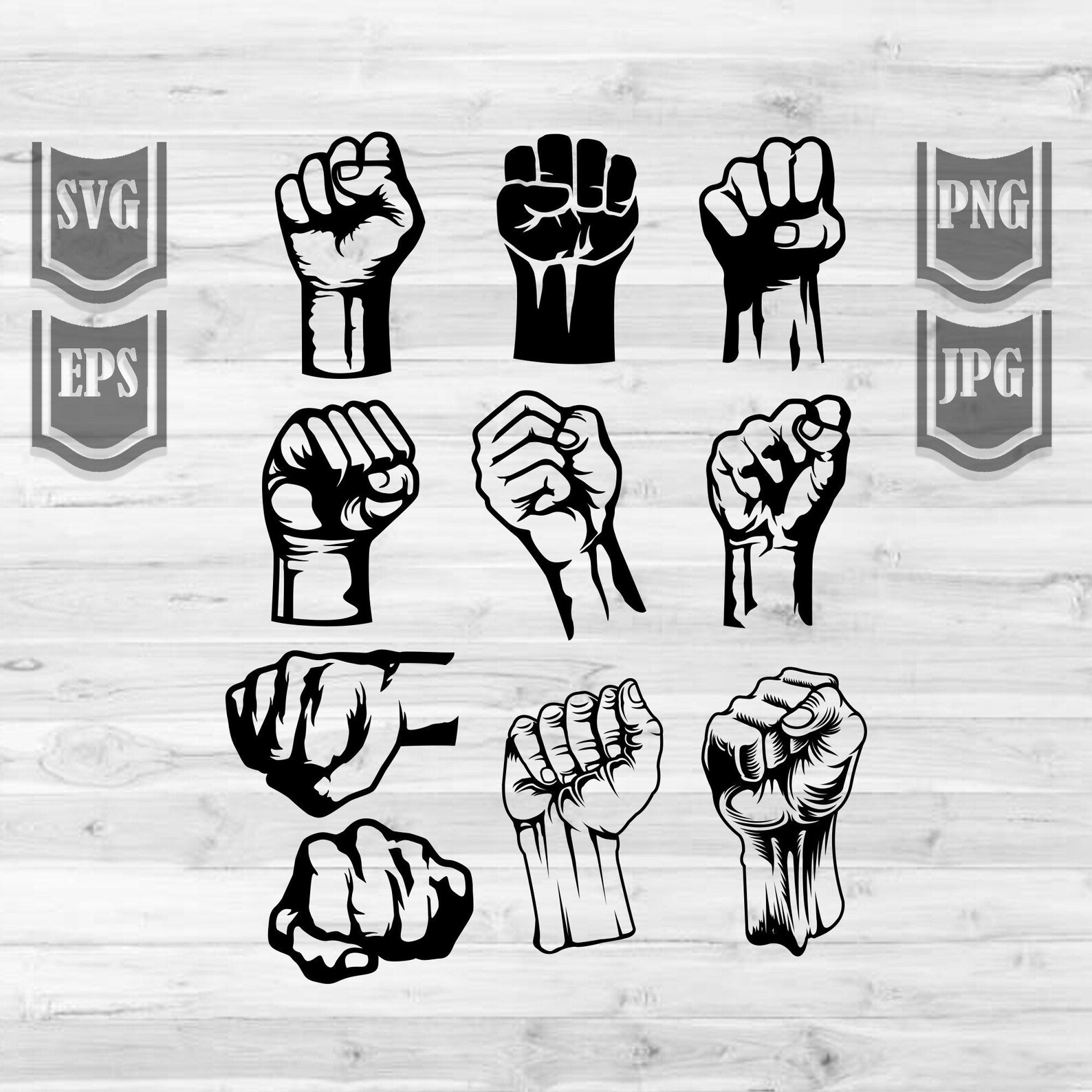 Fist Svg | Hand Fist SVG Bundle Svg | Support Hand Sign Clipart ...