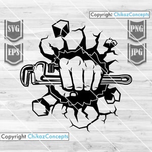 Smash Fist Punch Plumber || Svg File || Plumber Svg || Plumber Shirt || Fist Svg || Plumbing Shirt || Plumber Png || Repair Svg | Cutfiles