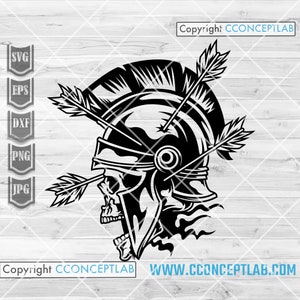 Warrior Helmet svg | Fighter Skull Clipart | Geisha Skull dxf | Boho Ancient Bow and Arrow Cutfile | Soldier Shirt png | Medieval Heroes dxf