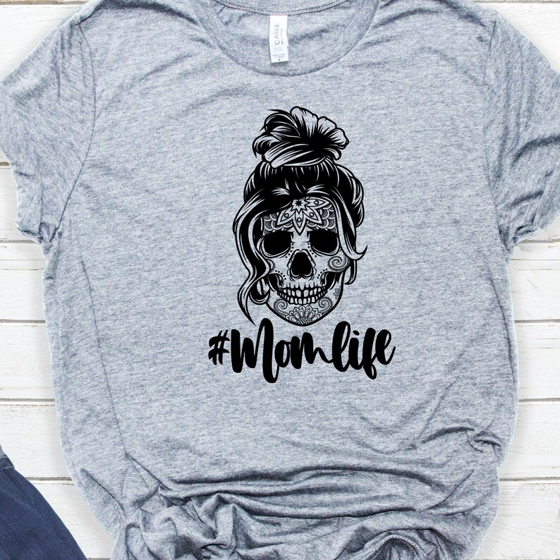 Download Messy Bun Hair Skull Svg File Mom life svg Messy Bun | Etsy