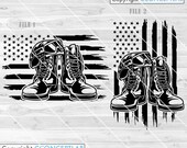 US Patriotic Svg File || Combat Boots Svg || Military Svg || Army Svg || Patriotic Svg || Veteran Svg || US Veteran Svg || Distress USA Flag