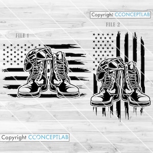 US Patriotic Svg File || Combat Boots Svg || Military Svg || Army Svg || Patriotic Svg || Veteran Svg || US Veteran Svg || Distress USA Flag