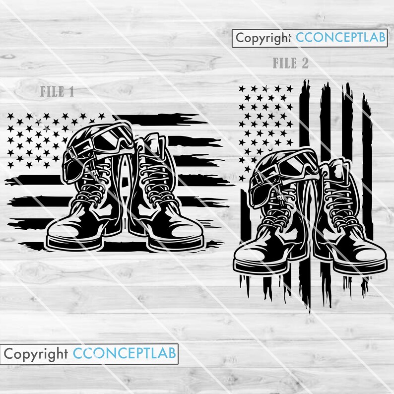 US Patriotic Svg File || Combat Boots Svg || Military Svg || Army Svg || Patriotic Svg || Veteran Svg || US Veteran Svg || Distress USA Flag image 1