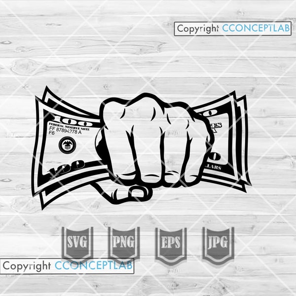 100 Dollar Bill Fist svg | Money Punch Cut File | Bundles of Penny Clipart | Giving Hand Cut File | Rich Kid Stencil | Cash T-shirt Design