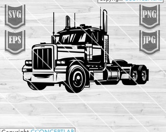 Semi Truck Clipart || Svg File || Semi Truck Svg || Truck Svg || Truck Stickers | Semi Truck Cutting Files | Truck Illustration | Semi Truck