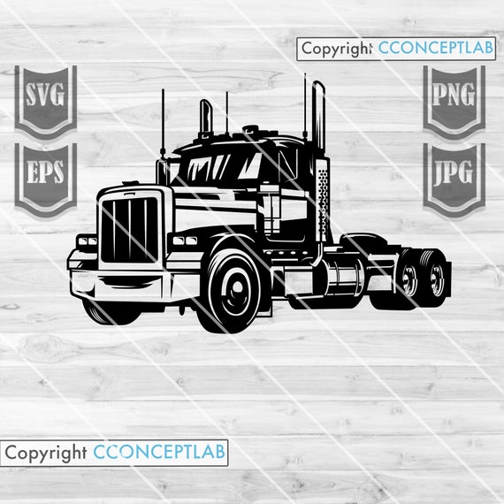 Semi Truck Clipart || Svg File || Semi Truck Svg || Truck Svg || Truck Stickers | Semi Truck Cutting Files | Truck Illustration | Semi Truck
