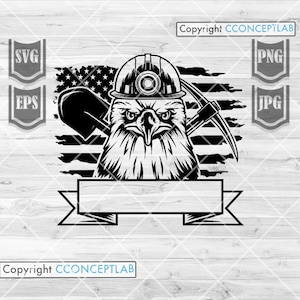 USA Eagle Mining Monogram | Mining Svg | US Mining Company || US Miner svg || Eagle Mining svg || Mining Shirt || Miner Shirt || Mining png