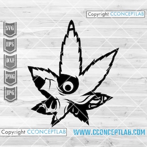 Totenkopf Marihuana Blatt svg | 420 Shirt png | Totenkopf Plotterdatei | Cannabis Clipart | Gelenk Blunt dxf | Dope Stoner Schablone | Rasta Kush jpg