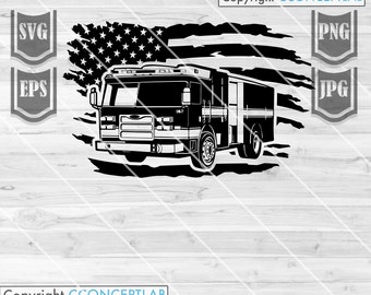 Firetruck svg | US Firetruck Svg File | US Firefighter Svg || US Firefighter Shirt || Us Fire truck Svg | Truck Svg | First Responder svg