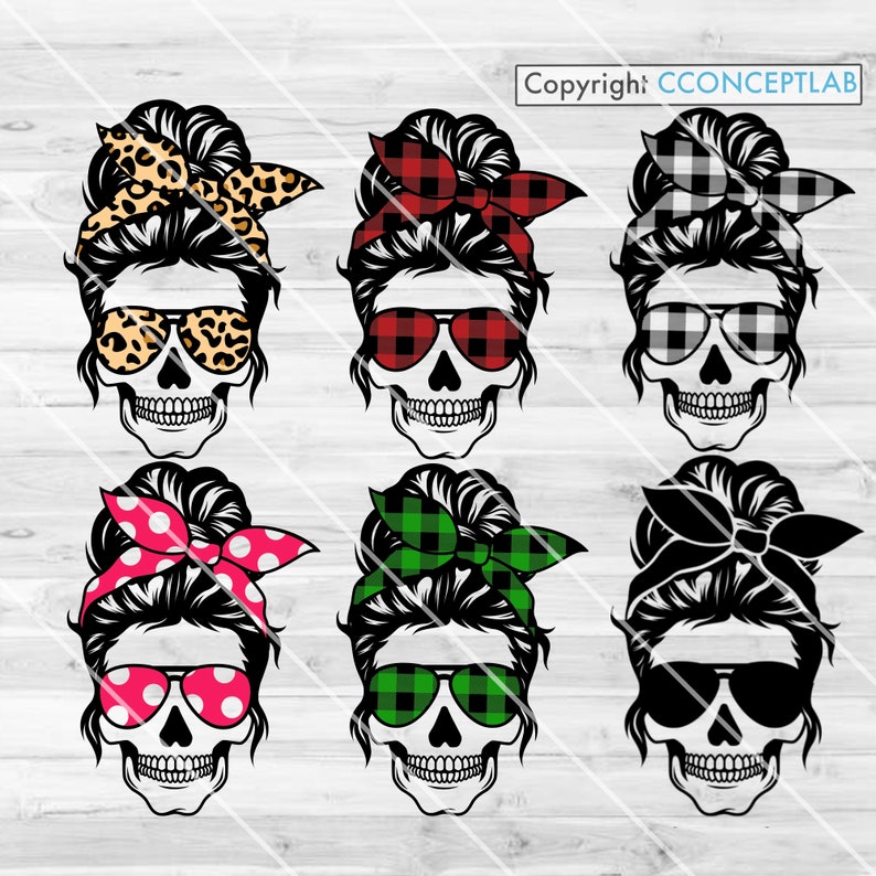 Download 6 Bundle Mom life Bun Skull Svg Files Mom Life svg | Etsy