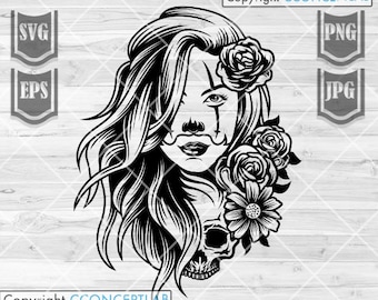 Joker Chic svg | Joker Goth svg | Joker Clipart | Joker svg | Joker Cutfile | Gotycka dziewczyna svg | Joker Girl svg | Halloween svg | Horror svg