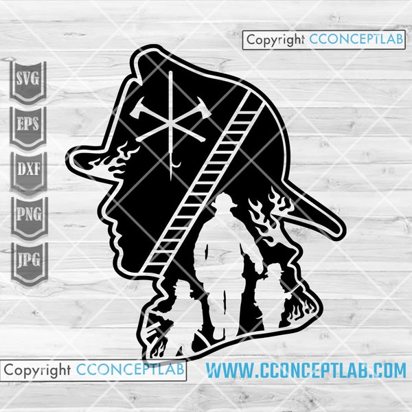 Firefighter svg | Fireman Clipart | Fire Fighter Dad Shirt png | Patriotic Stencil | First Responder Cutfile | Emergency Rescue Team dxf