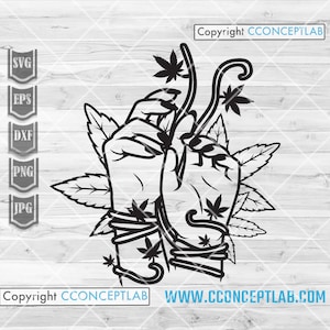 Hand weed vines svg | Rasta Freundschaft Clipart | Dope Friends Schablone | Cannabis Cutfile | Marihuana dxf | 420 Shirt png | Dope Kush Blatt