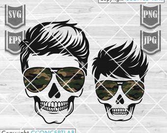 Dad and Son Skull Camo Svg || Kid Life Svg || Like Father Like Son Svg || Dad Svg || Dad Png || Dad son Svg || Fathers Day svg || Dad Camo