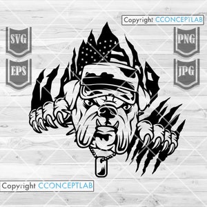 US Navy svg, Maritime Clipart, Marine Dad Shirt png, Land Force Cut File, Navy Bulldog Stencil, Patriotic Dog Cutfile, Paw Lover dxf Cutfile