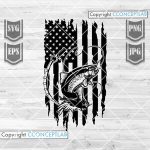 US Trout Fishing svg | Trout Fish svg | Fishing svg | Trout Clipart | Trout Cutfile | Fishing Shirt svg | Fishing Clipart | Trout Fish png