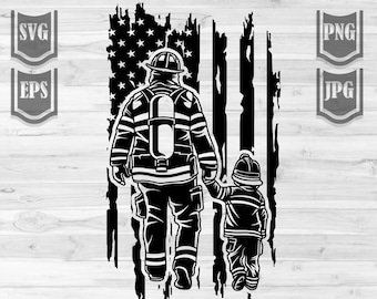 US Firefighter Father and Son || Svg File || Firefighter Dad Shirt || Firefighter Svg || Firefighter Shirt || US Firefighter Svg || CutFiles