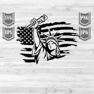 Encanador dos EUA svg | Estátua da Liberdade Clipart | Arquivo de corte do reparador de tubos | Camisa De Encaixe De Tubo png | Estêncil de encanamento | Idéia de presente para pai de reparo nos EUA dxf