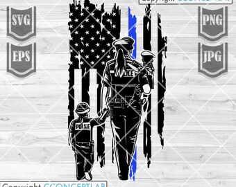 Amerikaanse politie moeder met dochters svg | Politie Mom svg | Mom Life Kid Life svg | Politie Moeder Clipart | Politie svg | Blue Thin Line svg | Moeder svg