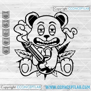Teddy rauchendes Unkraut svg | Dope Bär Clipart | Cannabis Cutdatei | Gelenk dxf | Stoned Rasta Shirt png | 420 Schablone | Marihuana | Hippie Kush