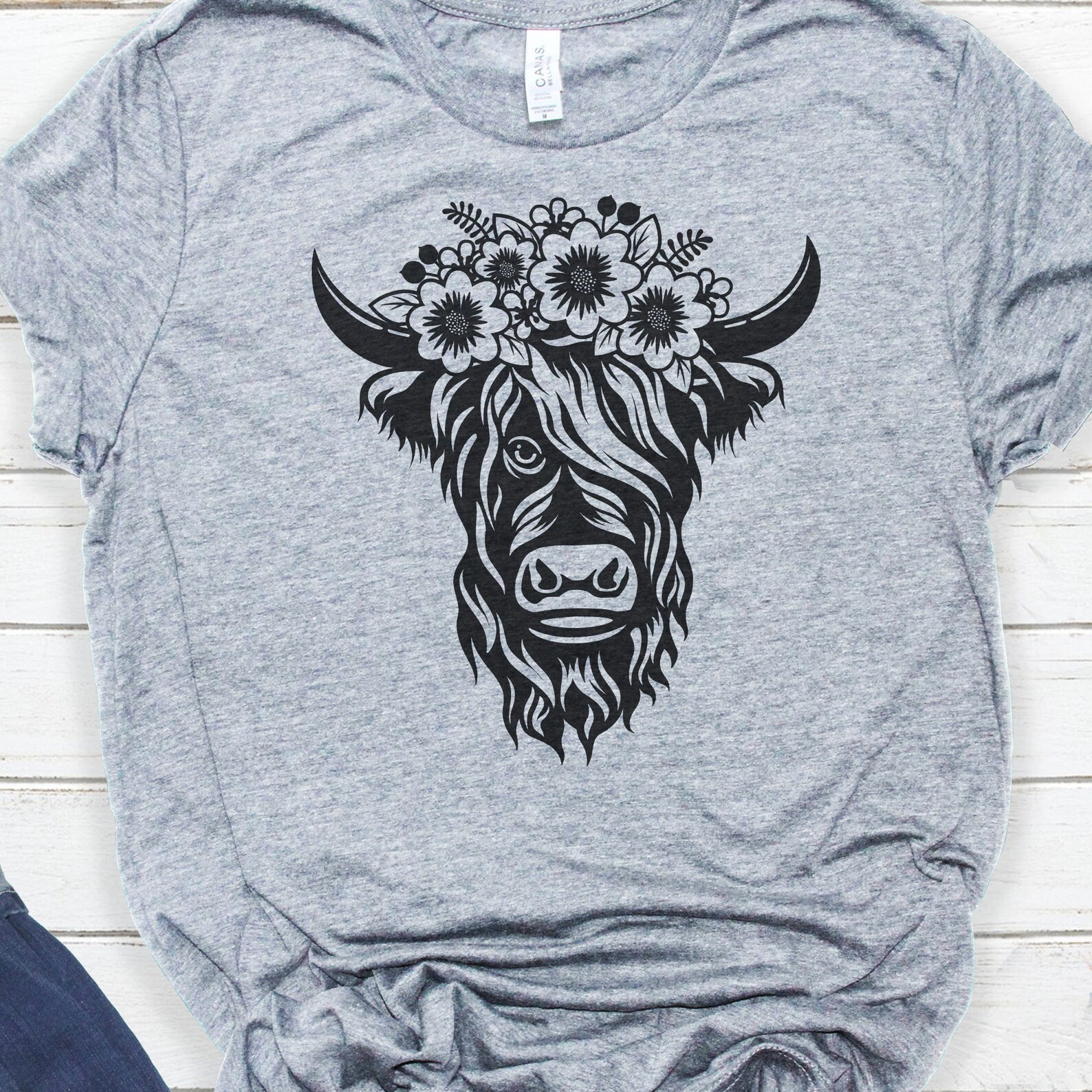 Download Floral Highland Cow Svg Cow Svg Highland Cow Svg | Etsy