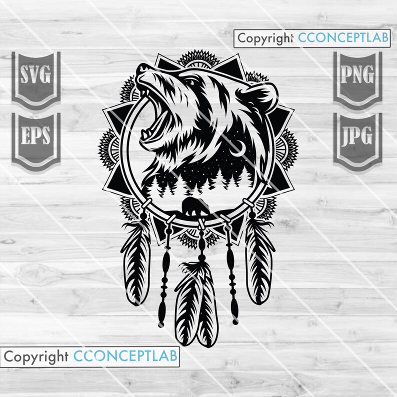Download Bear Outdoor Mandala Svg File Mandala Animal svg Bear | Etsy