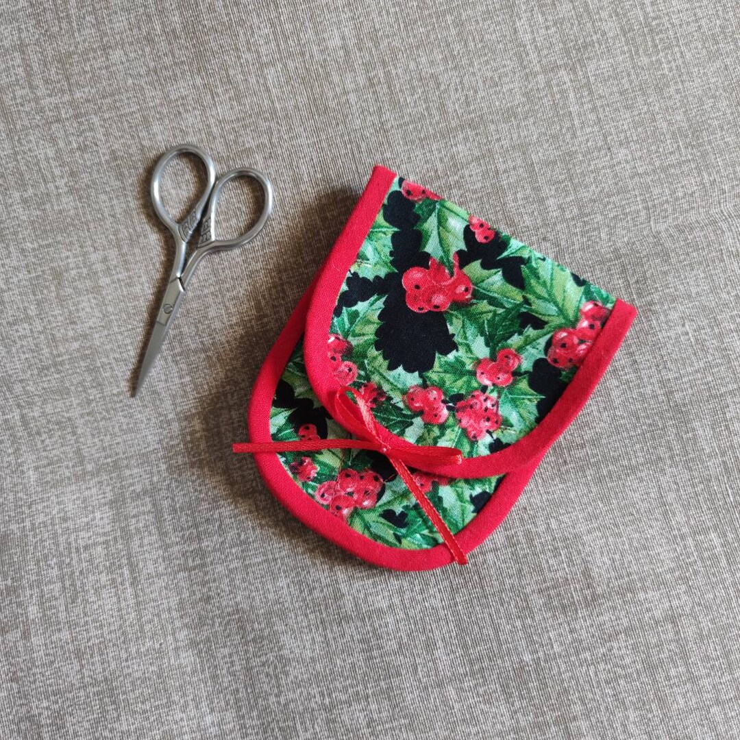 Red Embroidery Scissors Case Scissors Holder Christmas Scissors Keeper