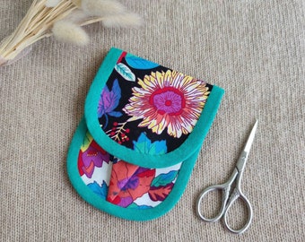 Cross stitch scissors organizer, Embroidery scissors case, Small scissors storage, Crochet scissors holder, Floral cross stitch gift