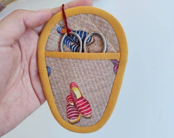 Summer Theme Embroidery Scissors Case, Craft scissors storage, Crochet scissors travel holder, Cross stitch scissors pouch, Thread scissors