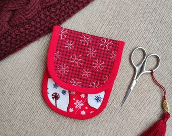 Fabric Scissors Case - Knit scissors organizer - Crochet Scissors Holder - Scissors Pouch - Protective Shear Case - Travel Scissors case