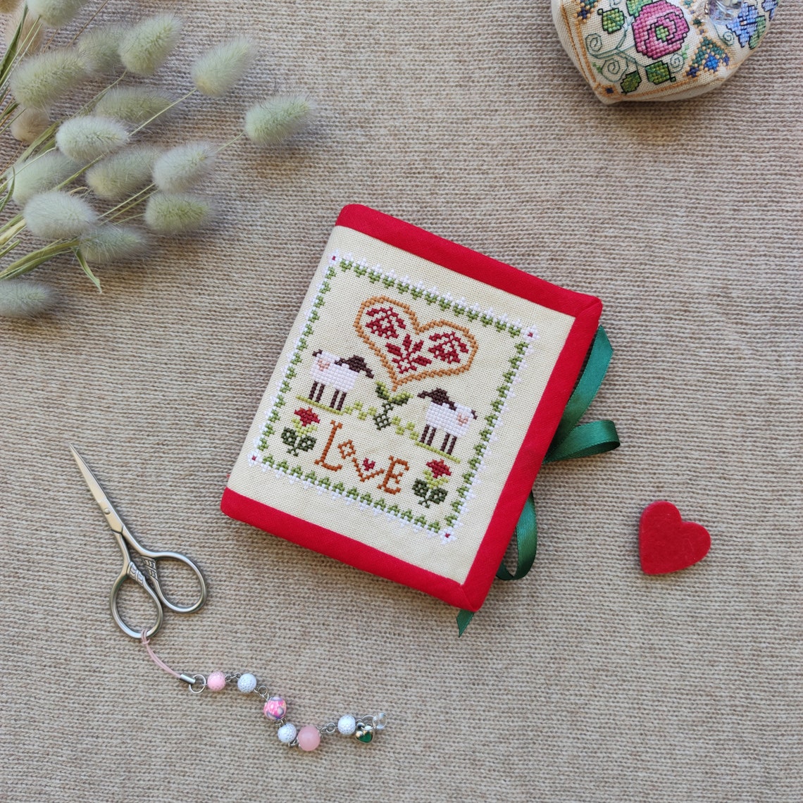 Cross Stitch Needle Case Sewing Notion Needle Book Etsy