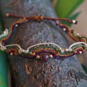 Micromacrame/pulseira da amizade/boêmio/hippie/pulseiras com nós/pulseira de macramê com contas de pedras preciosas/pulseira de macramê/jóias de macramê