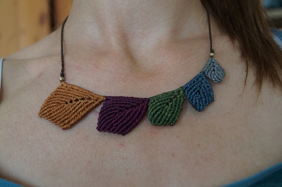 Etsy macrame necklace deals