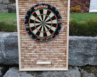 Dartboard / Dartboard (Winmau) / Surround with border made of wine corks as arrow catcher, great gift **Gift idea** portrait