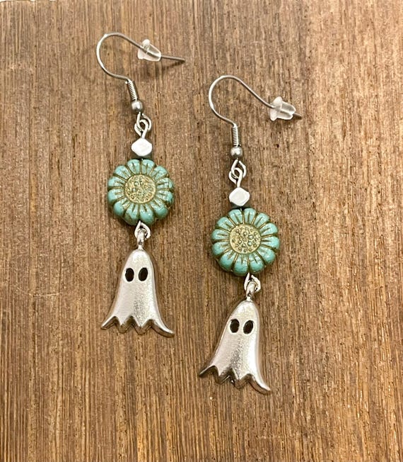 Gemstone Earrings - Hematite Crystal Healing, Ghost Jewelry, Fun Loving Spirit