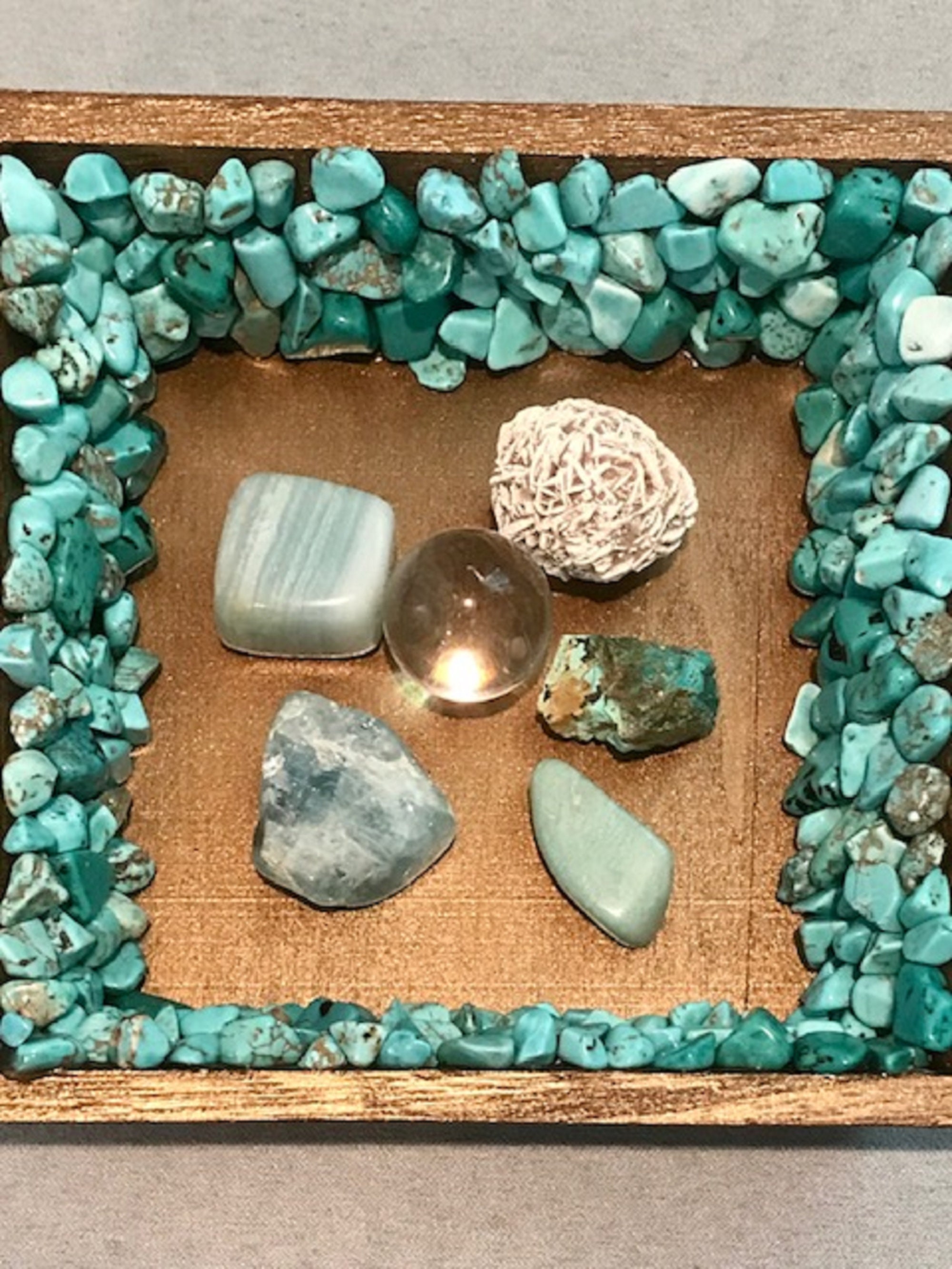 Gem Tray Crystals and Natural Wood
