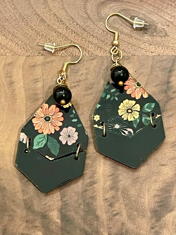 Gemstone Earrings - Black Onyx Crystal Healing, Autumn Jewelry