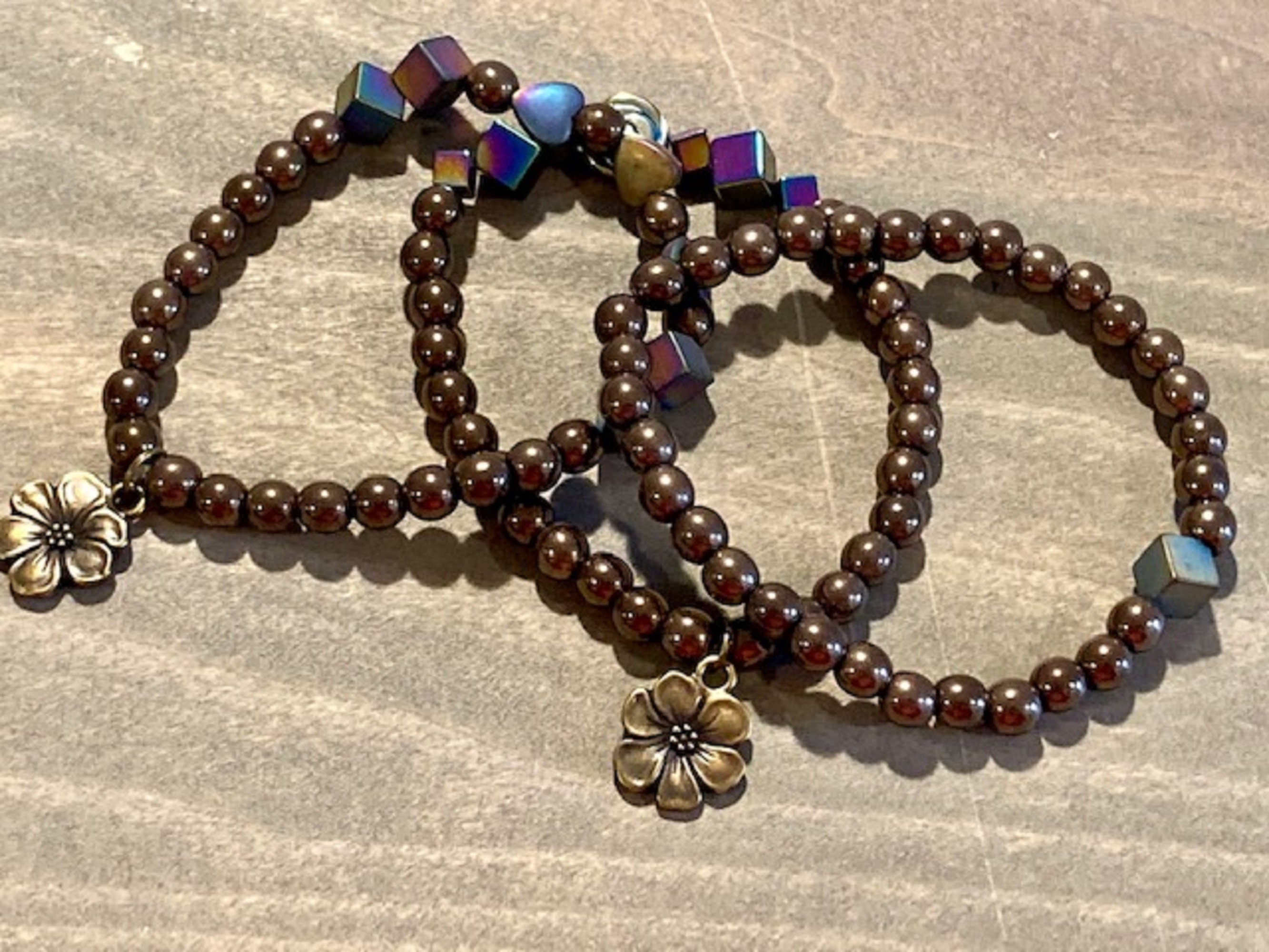 Gemstone Bracelet Hematite Healing Anxiety Bracelets for Women