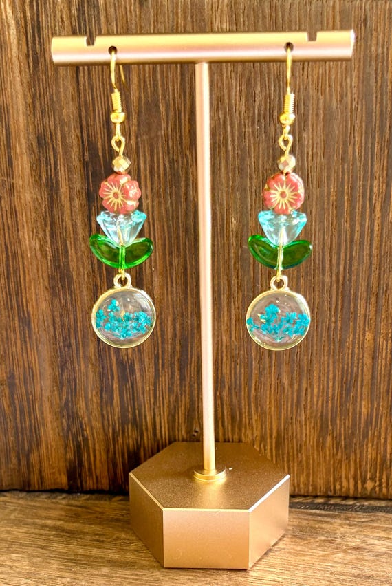 Gemstone Earrings - Hematite Crystal Healing, Color Splash Garden