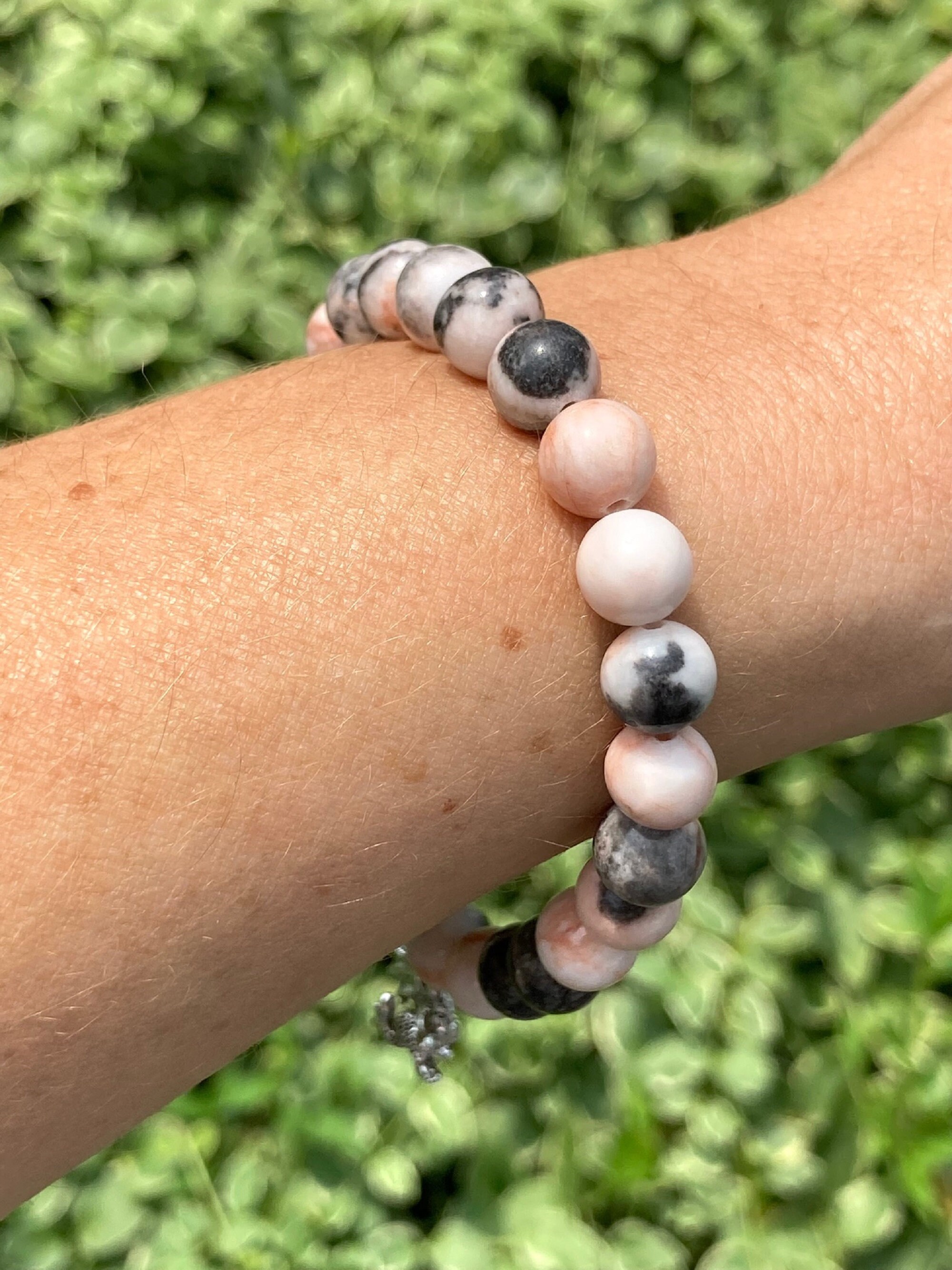 Gemstone Bracelet Pink Zebra Jasper / Crystal Healing Bracelets