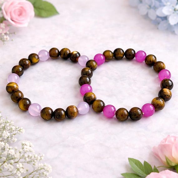 Golden Grove Balance Bracelet - Tiger’s Eye and Jade Gemstones, Abundance, Protection and Grounding, Reiki Infused