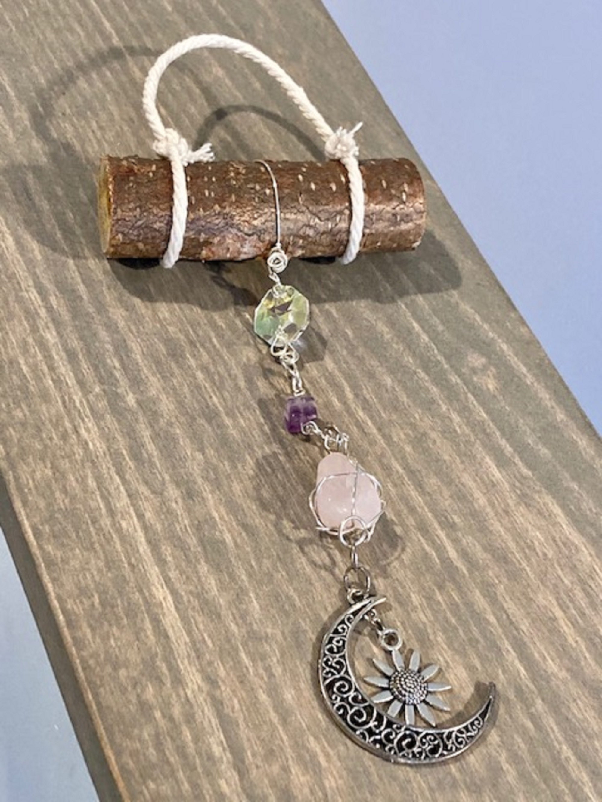 Crystal Healing Wall Hanging Art Rose Quartz / Amethyst