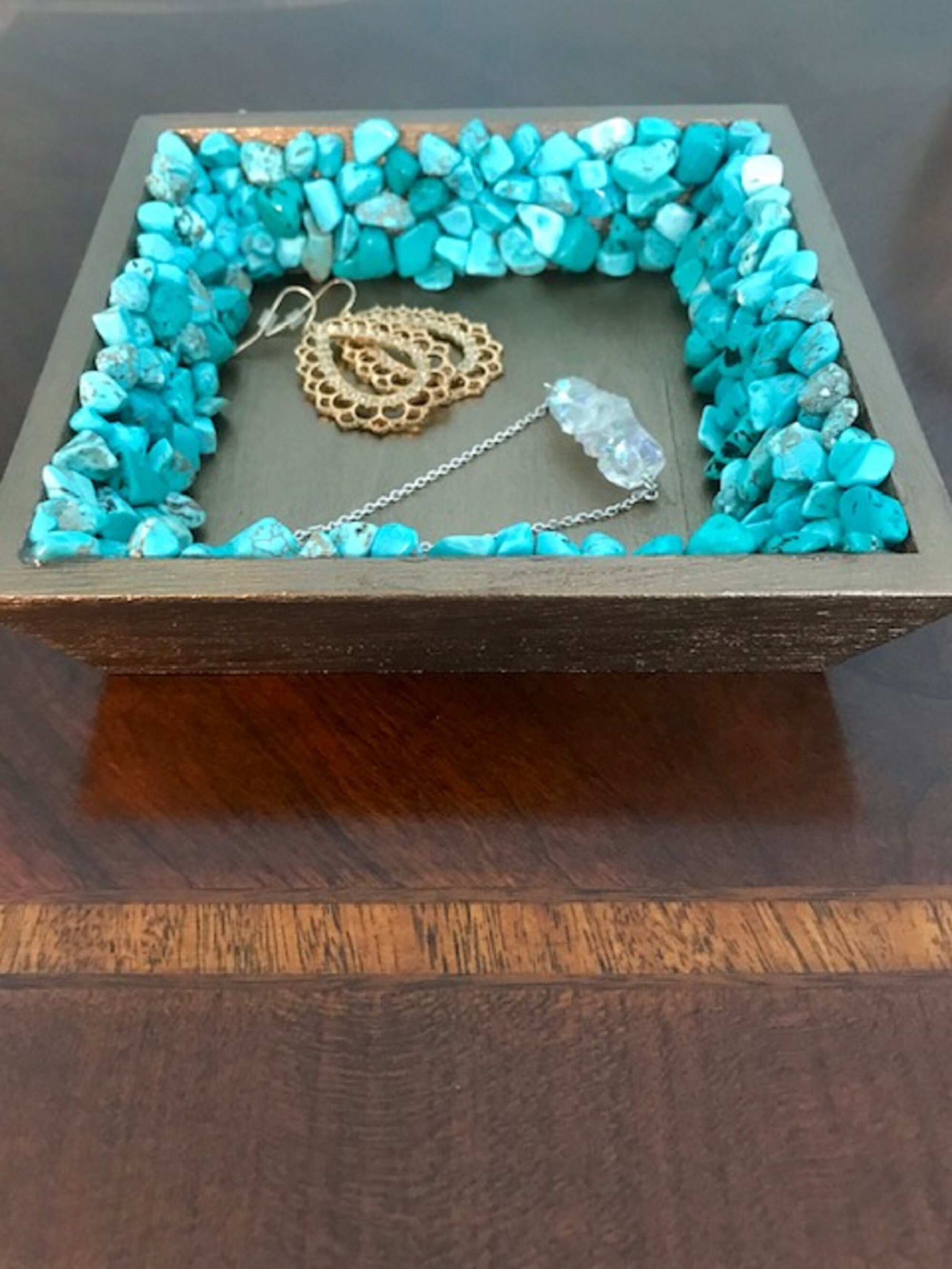Gem Tray Crystals and Natural Wood